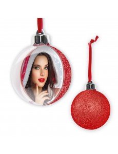 BOLA DE NATAL 10X10 GLITTER VERMELHO